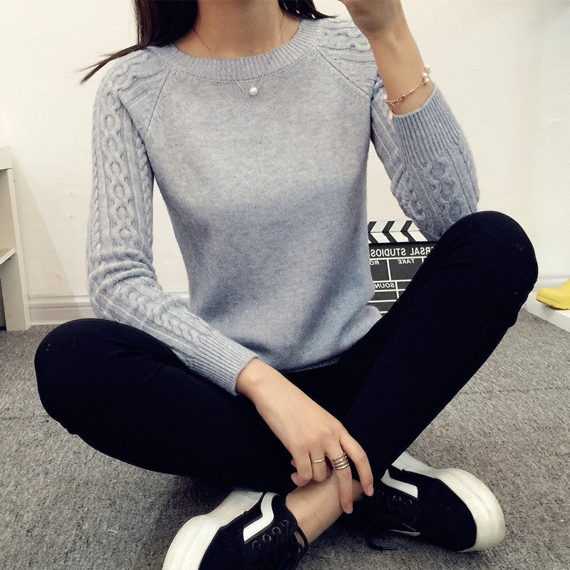 Online discount shop Australia - Knitted Women Sweaters And Pullovers Female Long Sleeve Jumper White Black Gray Pull