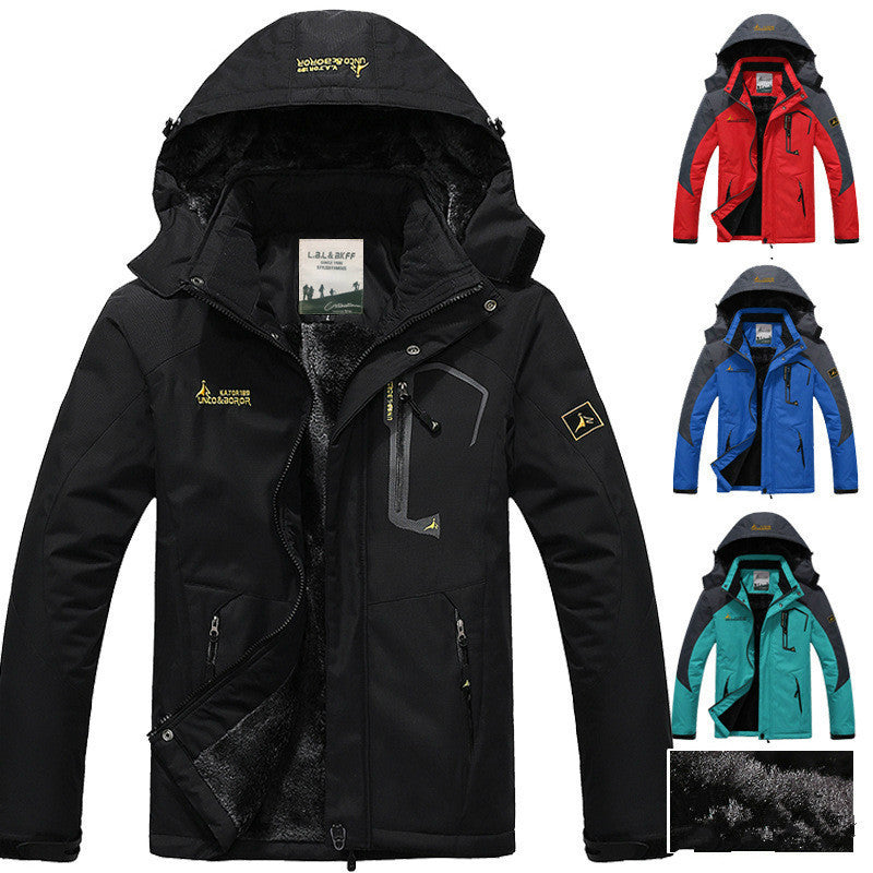 Online discount shop Australia - hot Brand jacket men Plus velvet warm wind parka hooded coat men XD016