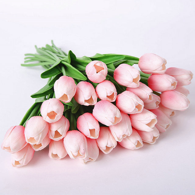 Online discount shop Australia - 31pcs/lot Tulip Artificial Flower PU artificial bouquet Real touch flowers For Home Wedding decorative flowers & wreaths