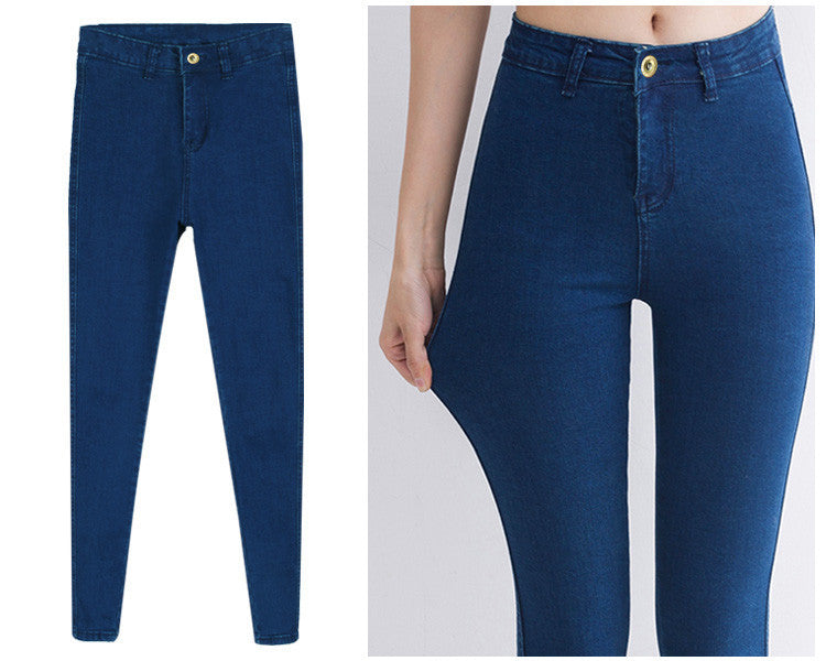 Online discount shop Australia - high Elastic Slim Denim Pencil Jeans Long Women Jeans 7 Sizes Pencil Pants Trousers Skinny high waist jeans Woman