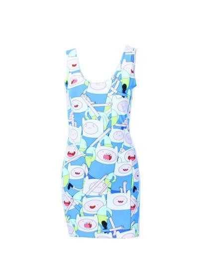 Women casual dress adventure time Tartan Red Neon simpsons print women dress bodycon punk dress