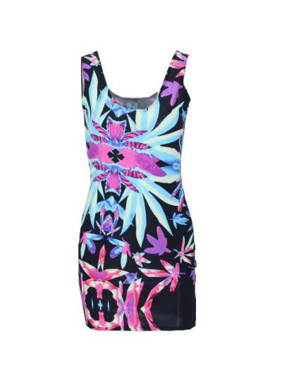 Women casual dress adventure time Tartan Red Neon simpsons print women dress bodycon punk dress