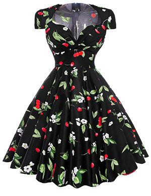 Summer Dress Vintage Rockabilly Dresses Jurken 60s 50s Vintage Big Swing Floral Pinup Short Long Audrey Hepburn Dresses