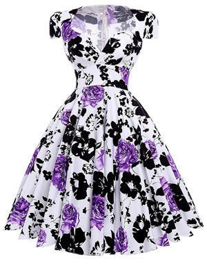 Summer Dress Vintage Rockabilly Dresses Jurken 60s 50s Vintage Big Swing Floral Pinup Short Long Audrey Hepburn Dresses