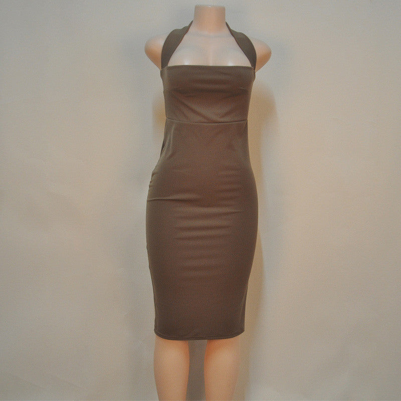 White Dress Party Dresses Women Sexy Bodycon Bandage Dress Black Halter Strapless Sleeveless Club Knee-Length Summer Dress-Dollar Bargains Online Shopping Australia