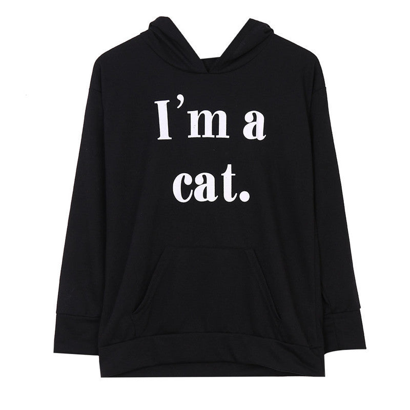 Online discount shop Australia - Black Cat Ear Women Hoodies with Hood Warm Long sleeve Sweatshirt Casual Cute Outwear