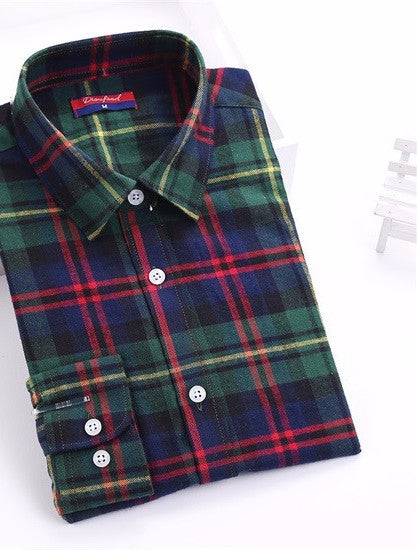 Plaid Shirt Women Cotton Blouse Long Sleeves Ladies Tops Turn-Down Collar Women Blouses Plus Size
