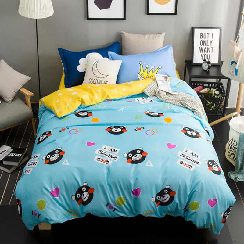 The Nordic style Bedding Set 4pcs Duvet Cover set twin Full queen size bed set printed sheet bed linen bedclothes Pillowcase