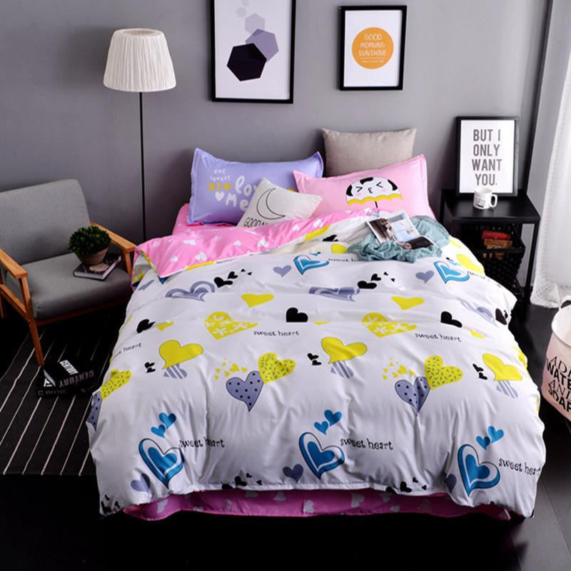 The Nordic style Bedding Set 4pcs Duvet Cover set twin Full queen size bed set printed sheet bed linen bedclothes Pillowcase