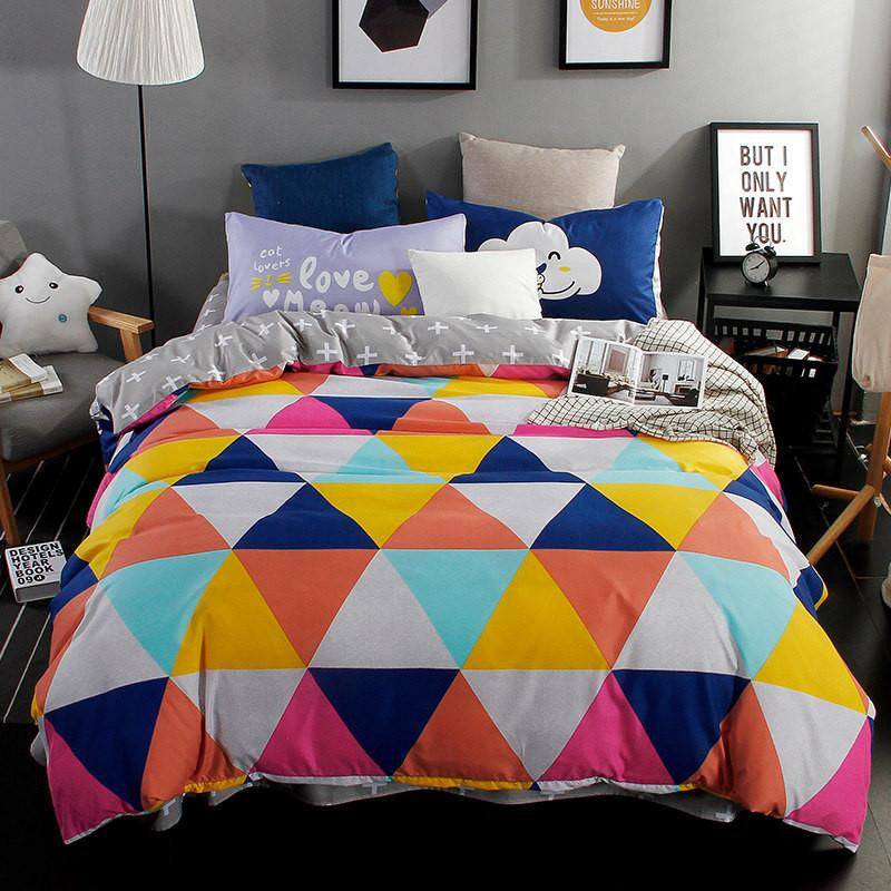 The Nordic style Bedding Set 4pcs Duvet Cover set twin Full queen size bed set printed sheet bed linen bedclothes Pillowcase