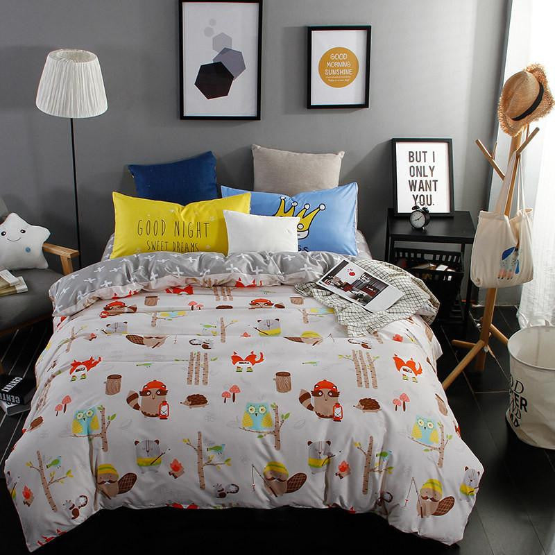 The Nordic style Bedding Set 4pcs Duvet Cover set twin Full queen size bed set printed sheet bed linen bedclothes Pillowcase