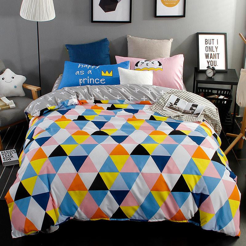 The Nordic style Bedding Set 4pcs Duvet Cover set twin Full queen size bed set printed sheet bed linen bedclothes Pillowcase