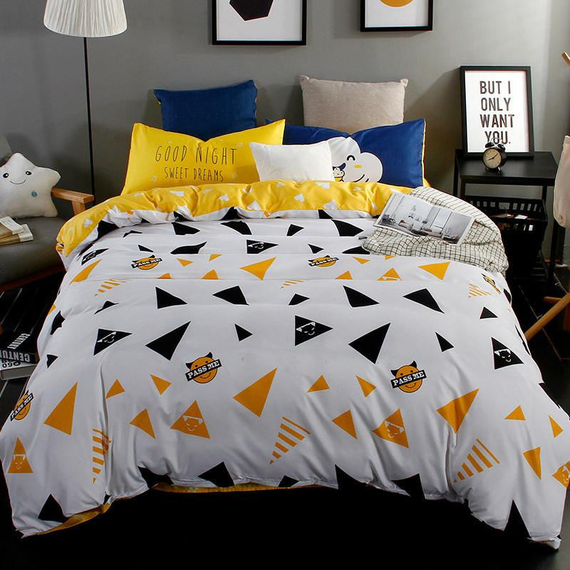 The Nordic style Bedding Set 4pcs Duvet Cover set twin Full queen size bed set printed sheet bed linen bedclothes Pillowcase