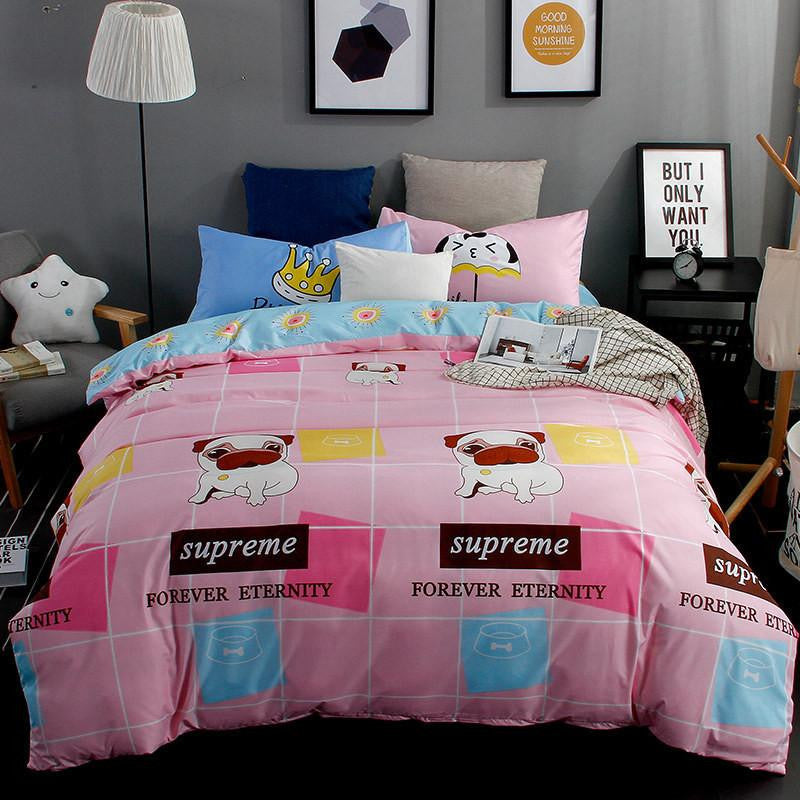 The Nordic style Bedding Set 4pcs Duvet Cover set twin Full queen size bed set printed sheet bed linen bedclothes Pillowcase