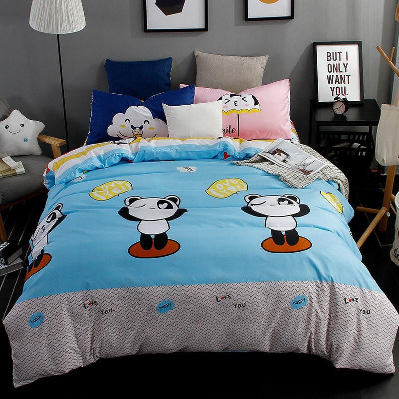 The Nordic style Bedding Set 4pcs Duvet Cover set twin Full queen size bed set printed sheet bed linen bedclothes Pillowcase