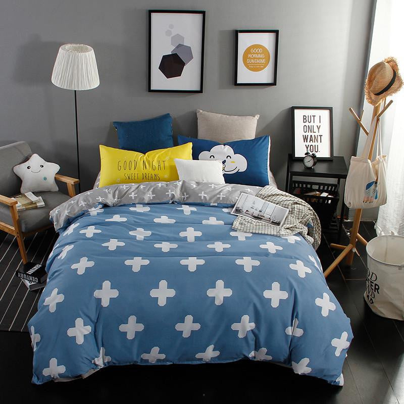 The Nordic style Bedding Set 4pcs Duvet Cover set twin Full queen size bed set printed sheet bed linen bedclothes Pillowcase