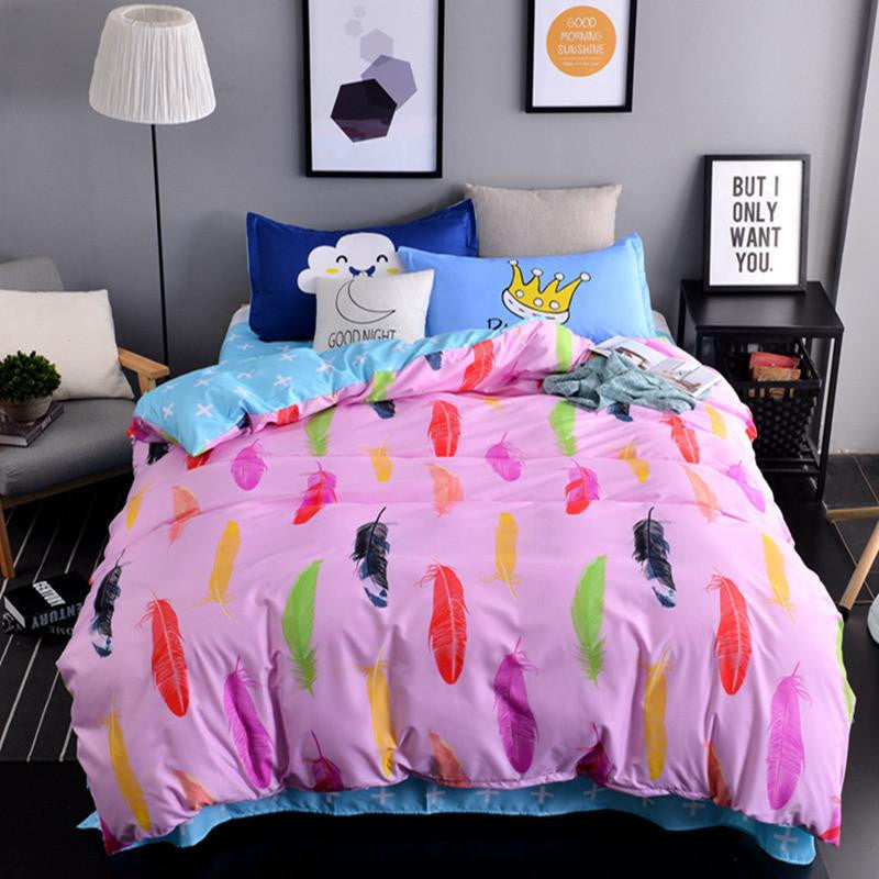 The Nordic style Bedding Set 4pcs Duvet Cover set twin Full queen size bed set printed sheet bed linen bedclothes Pillowcase