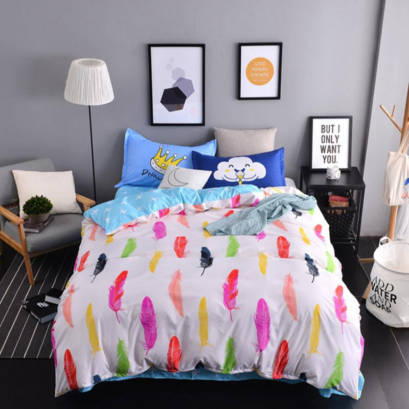 The Nordic style Bedding Set 4pcs Duvet Cover set twin Full queen size bed set printed sheet bed linen bedclothes Pillowcase