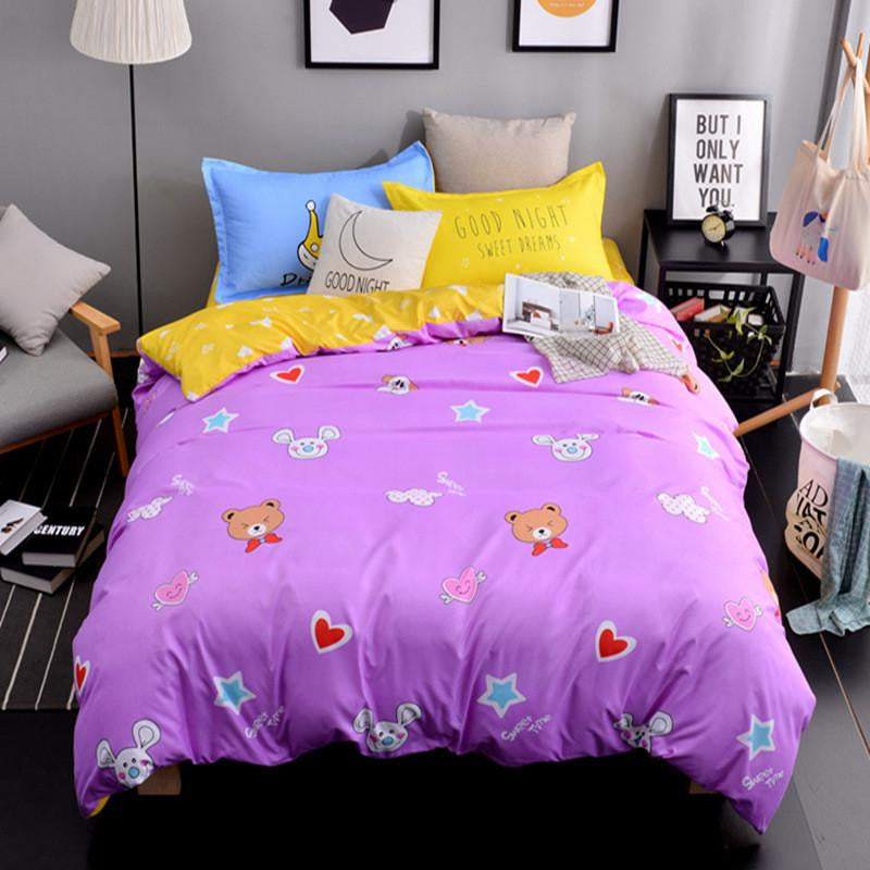 The Nordic style Bedding Set 4pcs Duvet Cover set twin Full queen size bed set printed sheet bed linen bedclothes Pillowcase