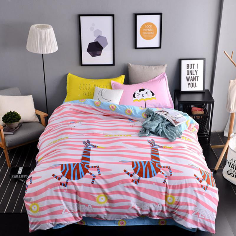 The Nordic style Bedding Set 4pcs Duvet Cover set twin Full queen size bed set printed sheet bed linen bedclothes Pillowcase