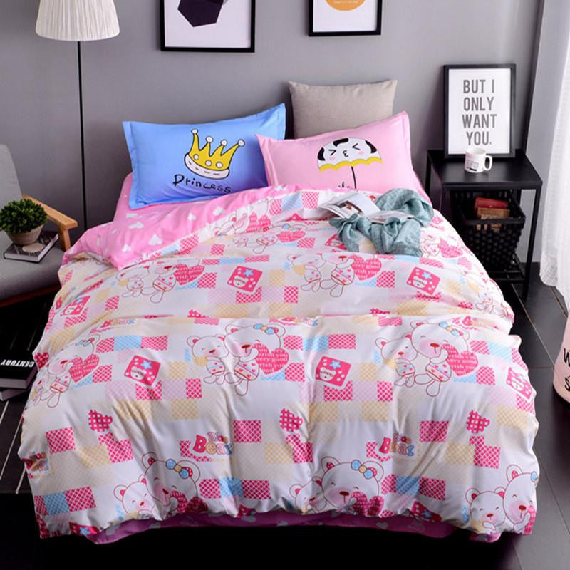 The Nordic style Bedding Set 4pcs Duvet Cover set twin Full queen size bed set printed sheet bed linen bedclothes Pillowcase