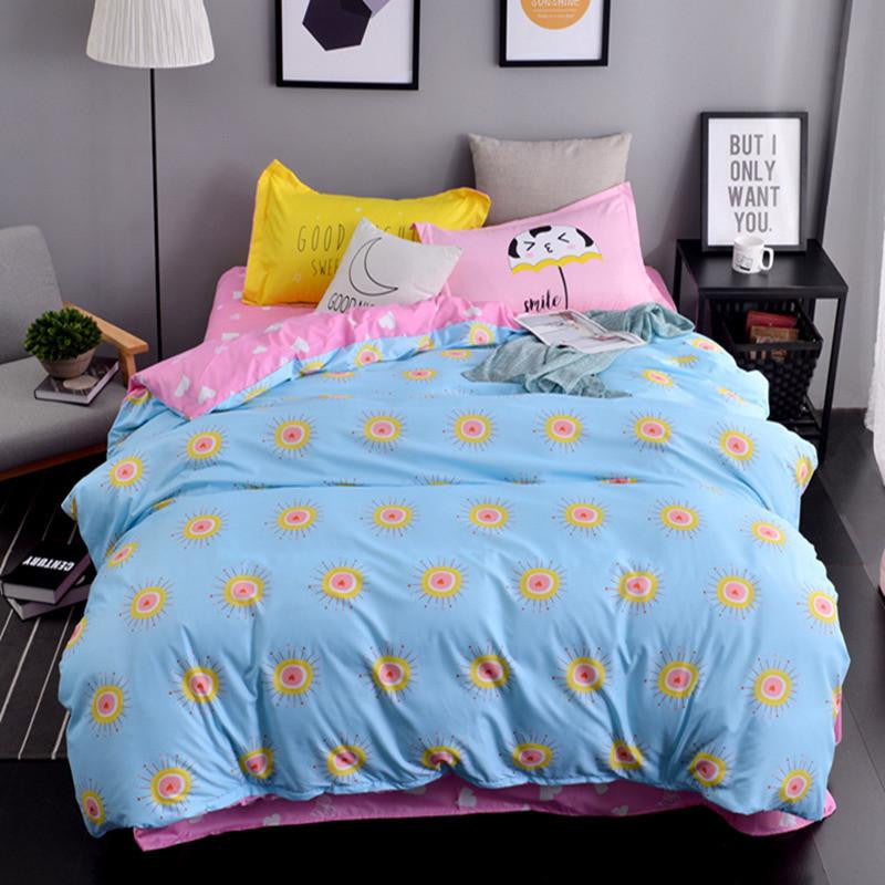 The Nordic style Bedding Set 4pcs Duvet Cover set twin Full queen size bed set printed sheet bed linen bedclothes Pillowcase