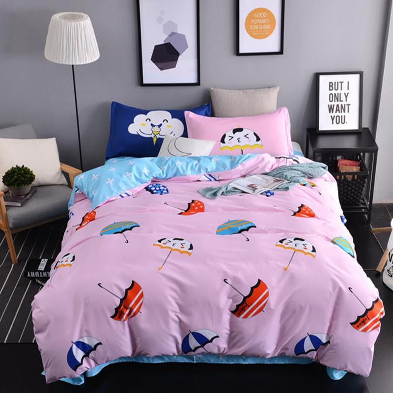 The Nordic style Bedding Set 4pcs Duvet Cover set twin Full queen size bed set printed sheet bed linen bedclothes Pillowcase