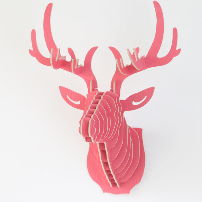 Online discount shop Australia - 3D Puzzle Wooden DIY Model Wall Hanging deer Head elk deer head wood gifts craft Home decoration Animal Wildlife