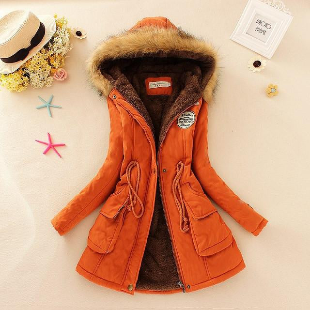 Women Coat Parka Casual Outwear Military Hooded Coat Woman Clothes Fur Coats Jacket Women