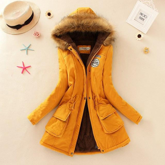 Women Coat Parka Casual Outwear Military Hooded Coat Woman Clothes Fur Coats Jacket Women