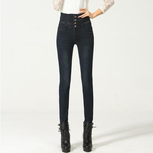 Online discount shop Australia - Jeans Womens High Waist Elastic Skinny Denim Long Pencil Pants Plus Size 40 Woman Jeans