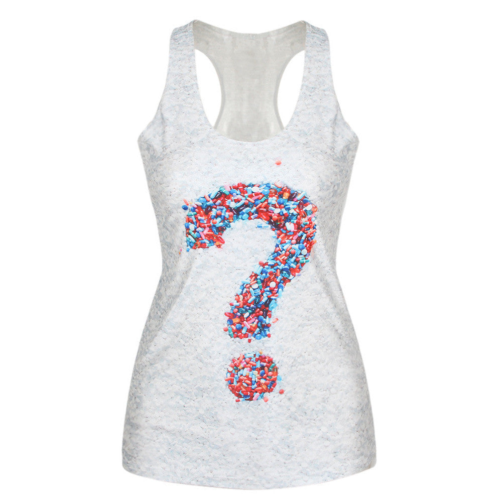 Women Summer Style T Shirt Punk Club Sleeveless Costume 3D T-Shirts Women Fashion Leisure Vest-Dollar Bargains Online Shopping Australia