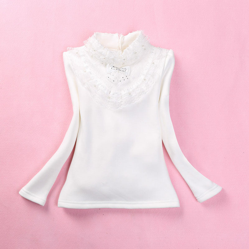 Online discount shop Australia - Cute Lace Children's T-Shirt 100% pure Cotton Kid's Render Shirt Baby Girls Clothing Soft Long Sleeve Tops 3-14Y