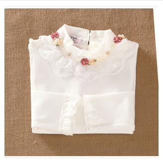 Online discount shop Australia - Cute Lace Children's T-Shirt 100% pure Cotton Kid's Render Shirt Baby Girls Clothing Soft Long Sleeve Tops 3-14Y