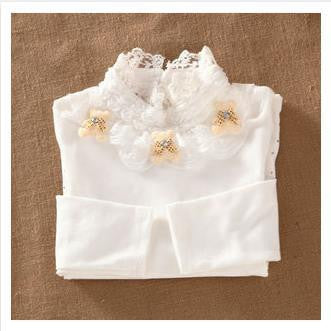 Online discount shop Australia - Cute Lace Children's T-Shirt 100% pure Cotton Kid's Render Shirt Baby Girls Clothing Soft Long Sleeve Tops 3-14Y