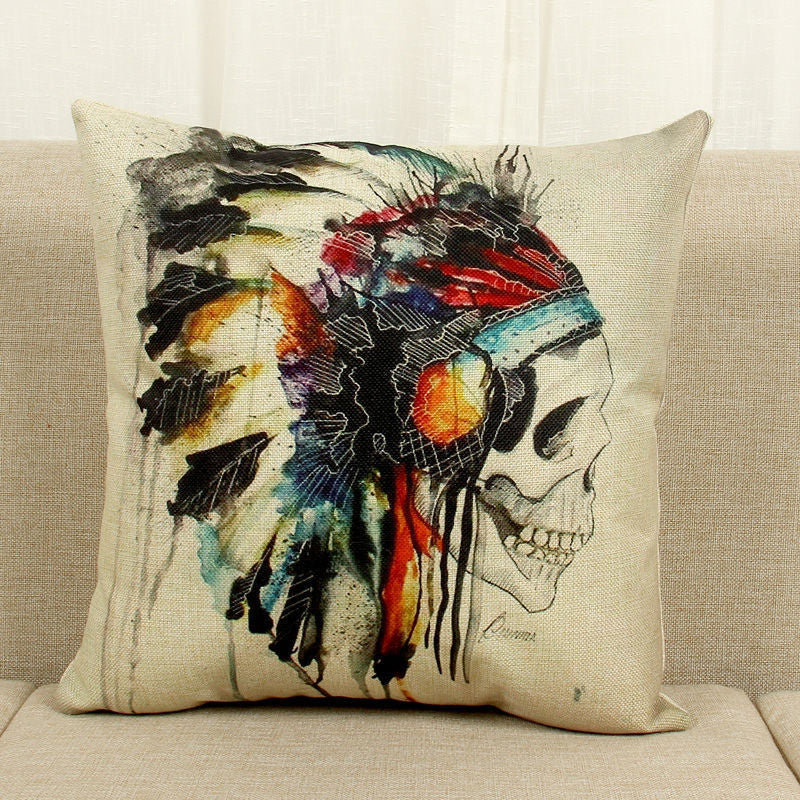 Online discount shop Australia - Halloween Mexican Sugar Skull Cushion (No inner) Decorative Throw Pillow Sofa Home Decor Decorativos Coussin