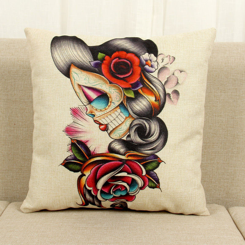 Online discount shop Australia - Halloween Mexican Sugar Skull Cushion (No inner) Decorative Throw Pillow Sofa Home Decor Decorativos Coussin
