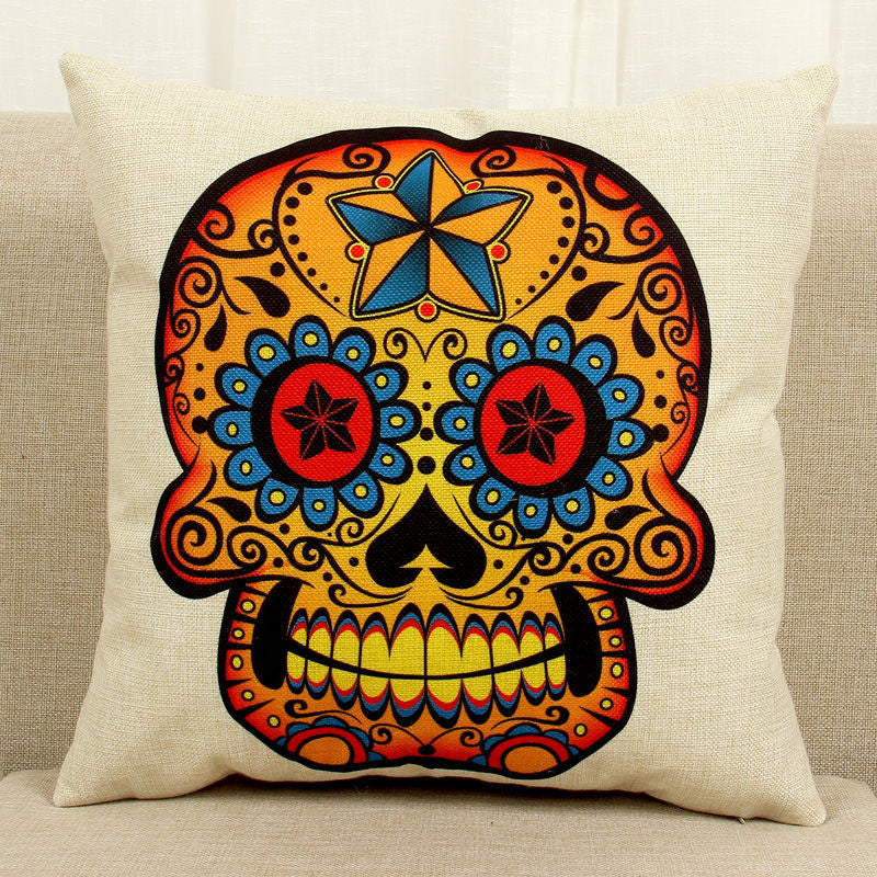 Online discount shop Australia - Halloween Mexican Sugar Skull Cushion (No inner) Decorative Throw Pillow Sofa Home Decor Decorativos Coussin