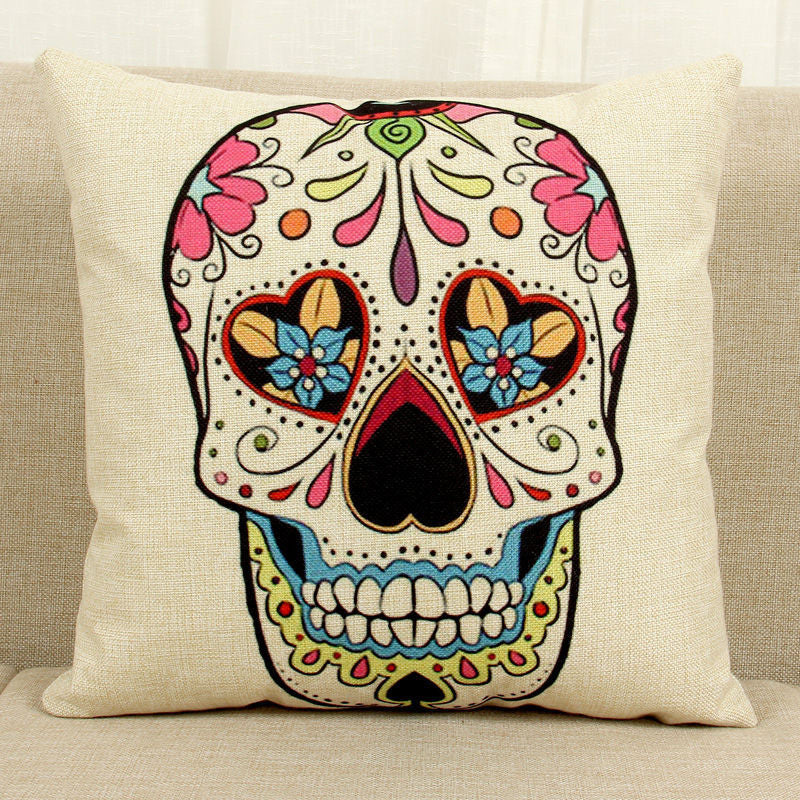 Online discount shop Australia - Halloween Mexican Sugar Skull Cushion (No inner) Decorative Throw Pillow Sofa Home Decor Decorativos Coussin