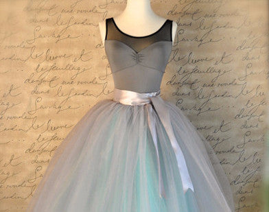 Online discount shop Australia - 7 Layers 25.6" Two Tone Color Tea Length Midi Women Skirts Princess Tutu Tulle Gown Saias Femininas vestidos Plus Size