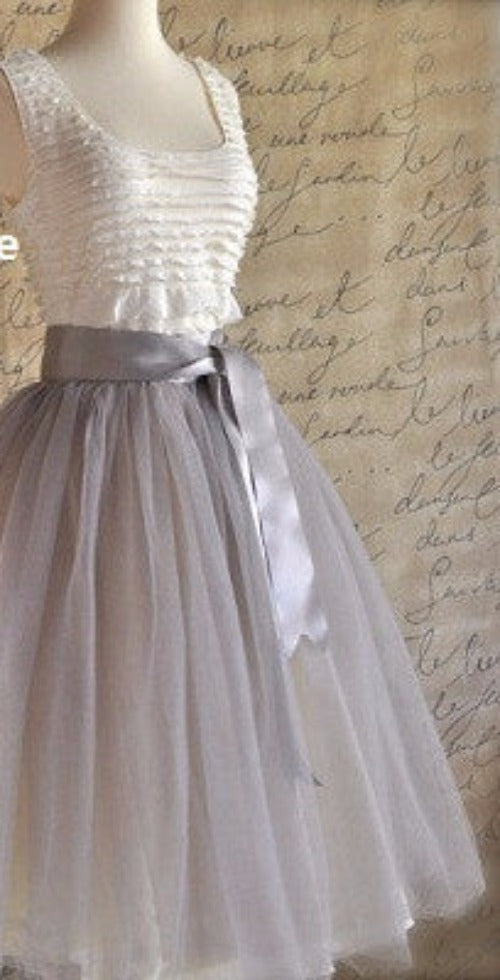 Online discount shop Australia - Fashion 21" Long Two Tone Mini Women Tulle Skirts Princess Adult Tutu Ball Gown