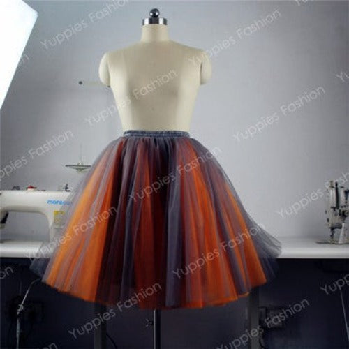 Online discount shop Australia - Fashion 21" Long Two Tone Mini Women Tulle Skirts Princess Adult Tutu Ball Gown