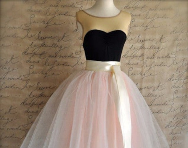 Online discount shop Australia - Fashion 21" Long Two Tone Mini Women Tulle Skirts Princess Adult Tutu Ball Gown
