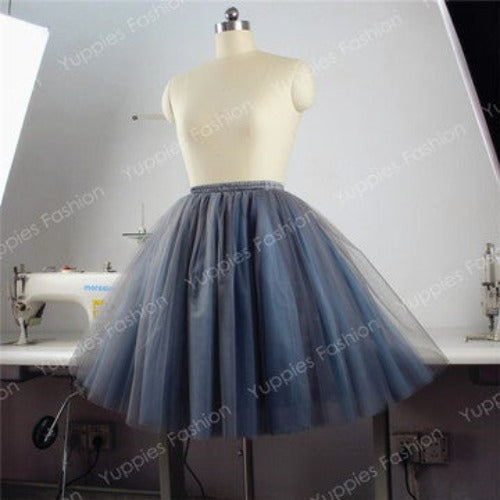 Online discount shop Australia - Fashion 21" Long Two Tone Mini Women Tulle Skirts Princess Adult Tutu Ball Gown