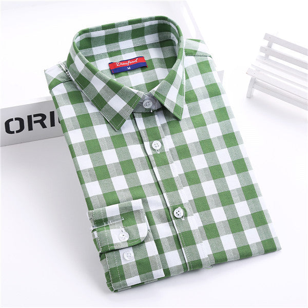 Plaid Shirt Women Long Sleeve Blouses Turn-Down Collar Plus Size Plaid Shirts Women Tops Fashion