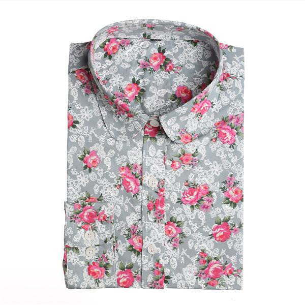 Women Blouses Turn Down Collar Floral Blouse Long Sleeve Shirt Women Women Tops And Blouses Fashion
