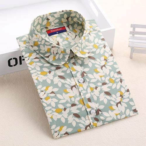 Women Blouses Turn Down Collar Floral Blouse Long Sleeve Shirt Women Women Tops And Blouses Fashion