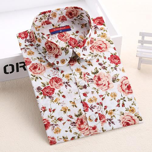 Women Blouses Turn Down Collar Floral Blouse Long Sleeve Shirt Women Women Tops And Blouses Fashion