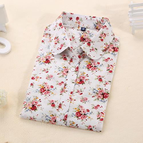 Women Blouses Turn Down Collar Floral Blouse Long Sleeve Shirt Women Women Tops And Blouses Fashion