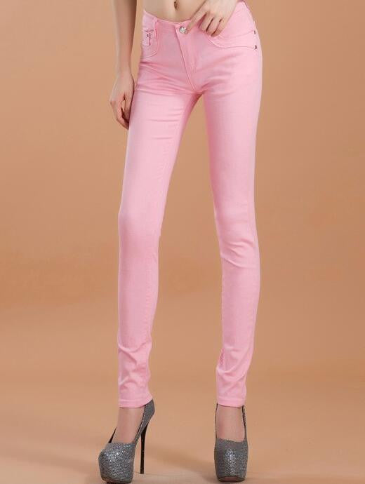 Online discount shop Australia - high waist jeans women fashion style Casual Candy Color Pencil Legging Skinny Pants Trousers jeans for Women hot new